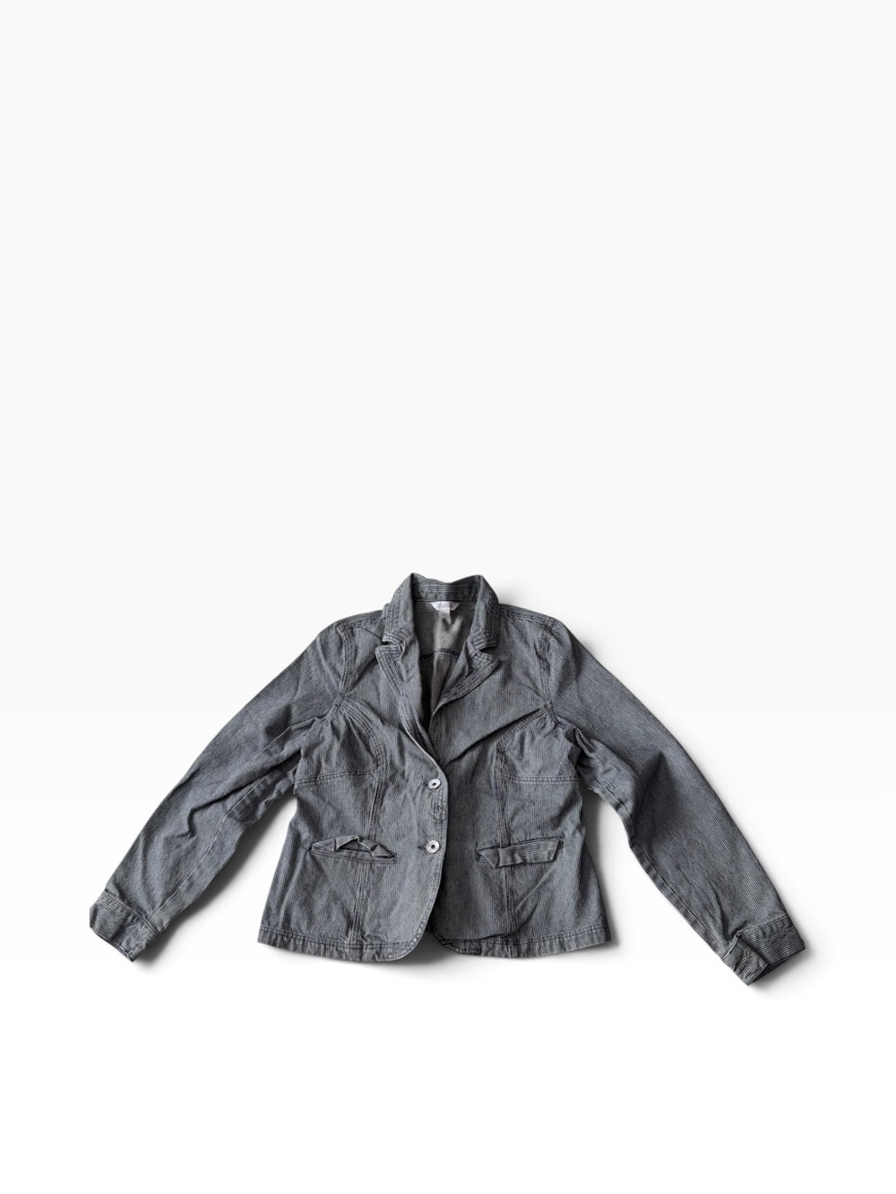 Relativity 100% Cotton Striped Denim Blazer Size Large